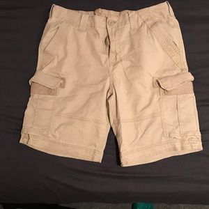 Cream cargo shorts